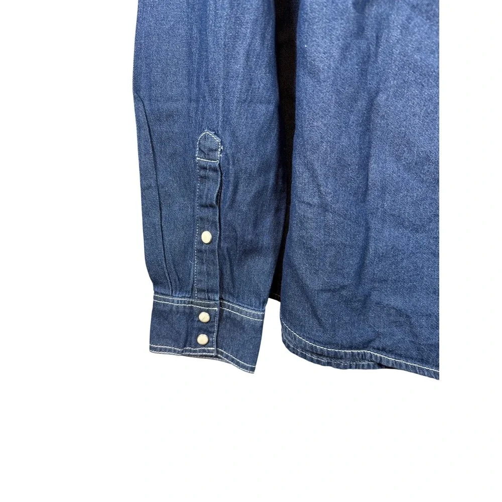 NWOT TRUE RELIGION, Men's Chambray Western Shirt, Pearl Snap, Size Medium